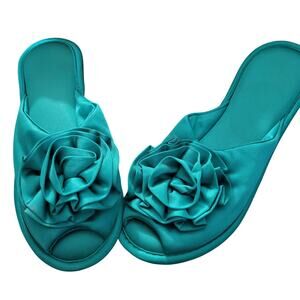NEW Vintage USA Satin Nancy King lingerie Bedroom Boudoir Shoes Large 8 1/2 - 9
